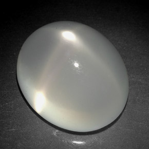 Piedra de luna estrella blanco natural de 6,08 ct, transparente, transparente / translúcido