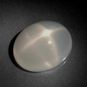 Piedra de luna estrella blanco natural de 5,60 ct, transparente, transparente / translúcido