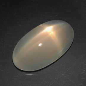 Piedra de luna estrella crema natural de 4,83 ct, transparente, transparente / translúcido