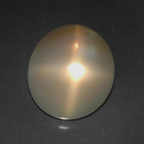 Piedra de luna estrella crema natural de 4,91 ct, transparente, transparente / translúcido