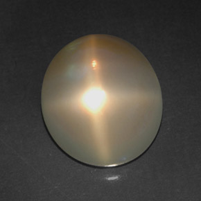 Piedra de luna estrella crema natural de 4,91 ct, transparente, transparente / translúcido