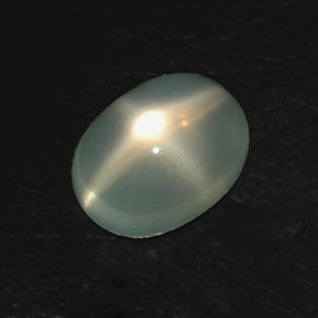 Piedra de luna estrella verde natural de 3,27 ct, transparente, transparente / translúcido