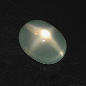 Piedra de luna estrella verde natural de 3,27 ct, transparente, transparente / translúcido
