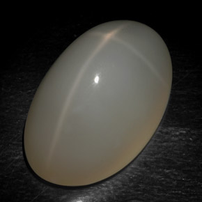 Piedra de luna estrella blanco natural de 18,99 ct, corte óvalo, translúcido