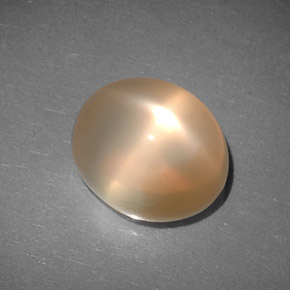 Piedra de luna estrella naranja natural de 6,83 ct, transparente, transparente / translúcido