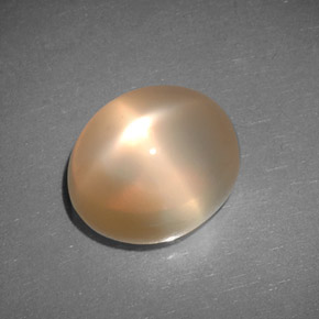 Piedra de luna estrella naranja natural de 6,83 ct, transparente, transparente / translúcido