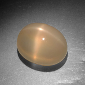 Piedra de luna estrella naranja natural de 9,14 ct, transparente, transparente / translúcido