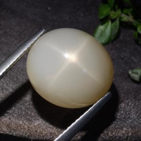 Piedra de luna estrella crema natural de 10,60 ct, corte óvalo, translúcido