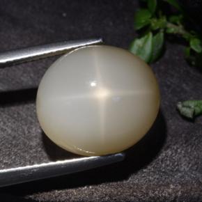 Piedra de luna estrella crema natural de 10,60 ct, corte óvalo, translúcido