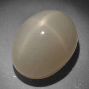Piedra de luna estrella crema natural de 22,59 ct, corte óvalo, opaco