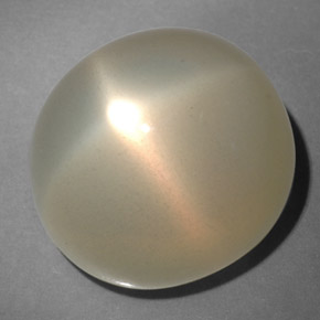 Piedra de luna estrella crema natural de 21,67 ct, transparente, transparente / translúcido
