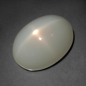 Piedra de luna estrella blanco natural de 12,41 ct, transparente, transparente / translúcido