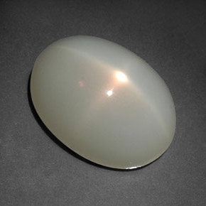 Piedra de luna estrella blanco natural de 12,41 ct, transparente, transparente / translúcido