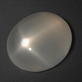 Piedra de luna estrella blanco natural de 4,43 ct, corte óvalo, transparente