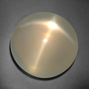 Piedra de luna estrella crema natural de 26,12 ct, corte redondo, translúcido
