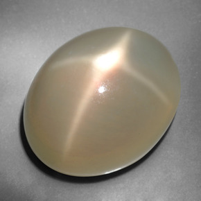 Piedra de luna estrella crema natural de 34,76 ct, corte óvalo, translúcido
