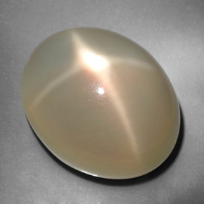 Piedra de luna estrella crema natural de 34,76 ct, corte óvalo, translúcido