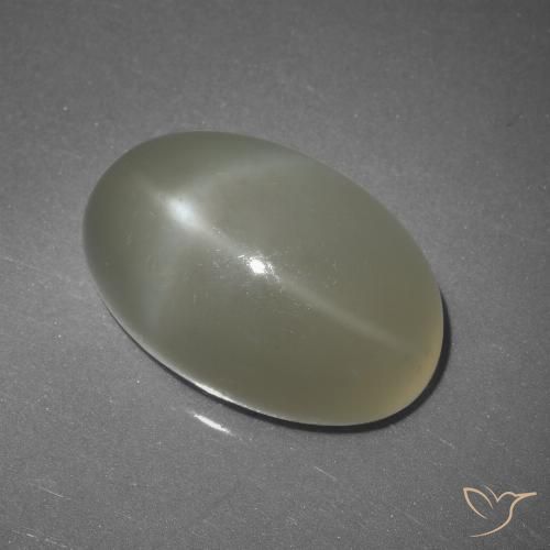 Piedra lunar estrella Blanco cálido natural de 11.25 ct, Corte Óvalo, Translúcido