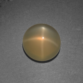 Piedra de luna estrella naranja natural de 4,42 ct, corte redondo, translúcido
