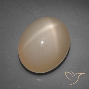 Piedra lunar estrella Naranja medio natural de 6.89 ct, Ovalada, Translúcido