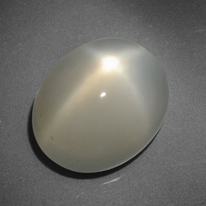 Piedra de luna estrella crema natural de 6,58 ct, corte óvalo, translúcido