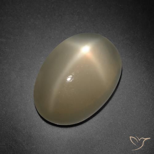 Piedra de luna estrella naranja natural de 7,41 ct, corte óvalo, translúcido
