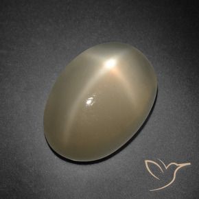 Piedra de luna estrella naranja natural de 7,41 ct, corte óvalo, translúcido