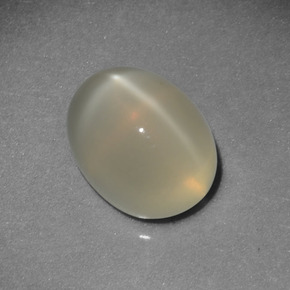 Piedra de luna estrella crema natural de 2,87 ct, corte óvalo, translúcido