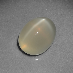 Piedra de luna estrella crema natural de 2,87 ct, corte óvalo, translúcido