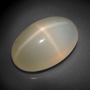 Piedra de luna estrella crema natural de 33,90 ct, corte óvalo, translúcido