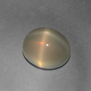 Piedra de luna estrella crema natural de 4,97 ct, corte óvalo, translúcido