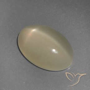 Piedra lunar estrella Amarillo claro natural de 6.72 ct, Ovalada, Translúcido