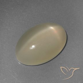 Piedra lunar estrella Amarillo claro natural de 6.72 ct, Ovalada, Translúcido