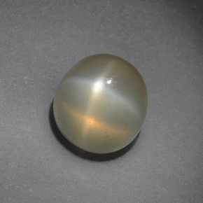 Piedra de luna estrella crema natural de 4,15 ct, corte redondo, translúcido