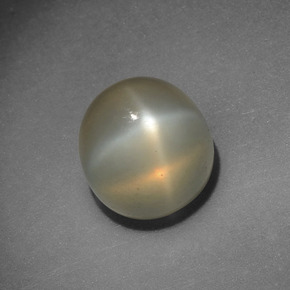 Piedra de luna estrella crema natural de 4,15 ct, corte redondo, translúcido