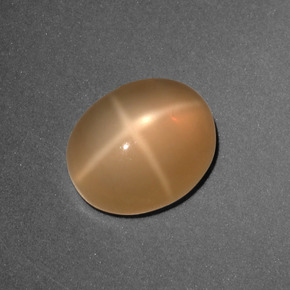 Piedra de luna estrella naranja natural de 3,01 ct, corte óvalo, translúcido