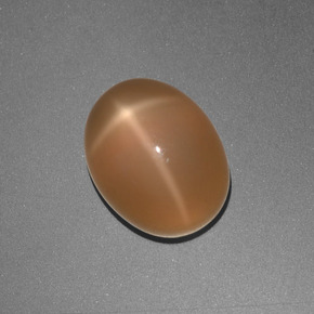Piedra de luna estrella naranja natural de 3,05 ct, corte óvalo, translúcido