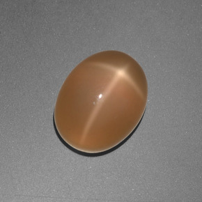 Piedra de luna estrella naranja natural de 3,05 ct, corte óvalo, translúcido