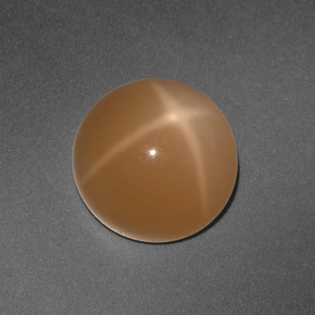 Piedra de luna estrella naranja natural de 3,65 ct, corte redondo, translúcido