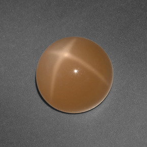 Piedra de luna estrella naranja natural de 3,65 ct, corte redondo, translúcido