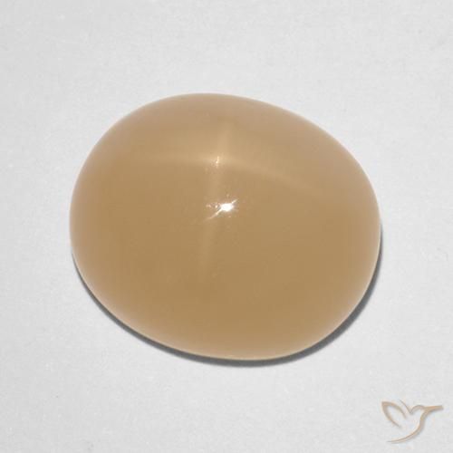 Piedra lunar estrella Naranja cantaloupe natural de 7.88 ct, Ovalada, Translúcido