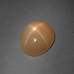 Piedra de luna estrella naranja natural de 4,81 ct, corte óvalo, translúcido