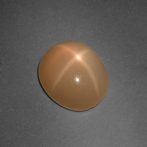 Piedra de luna estrella naranja natural de 4,81 ct, corte óvalo, translúcido