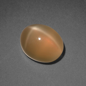 Piedra de luna estrella naranja natural de 3,69 ct, corte óvalo, translúcido