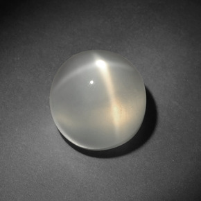 Piedra de luna estrella blanco natural de 9,44 ct, corte redondo, translúcido