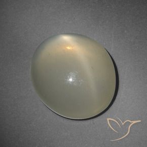 Piedra lunar estrella Amarillo claro natural de 10.38 ct, Ovalada, Translúcido