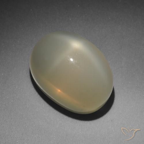 11.49ct Natural Marrón muy claro Piedra lunar estrella, Ovalada, Translúcido