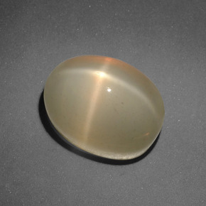 Piedra de luna estrella naranja natural de 7,31 ct, corte óvalo, translúcido