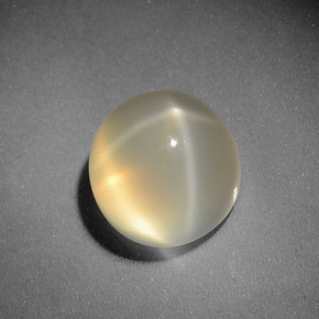 Piedra de luna estrella crema natural de 3,00 ct, corte redondo, translúcido