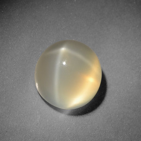 Piedra de luna estrella crema natural de 3,00 ct, corte redondo, translúcido